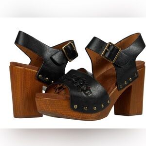 White Mountain Chunky Platform Sandals Black Open Toed Slingback Women’s Size‎ 8